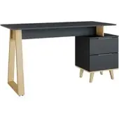Vicco Bureau Nautica Anthracite 138x60cm avec tiroirs, L, Model 36902