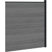 vidaXL Ensemble de clôture 175 x 186 cm en WPC et aluminium, gris