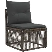 vidaXL Canapé sans accoudoirs , gris, en polyrotin