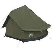 vidaXL Tente familiale pour 6 personnes, couleur vert armée, en polycoton