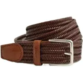 Gant pour homme. 9940161 Ceinture en cuir élastique tressé marron (95 cm), Casuel, Classique