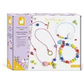 Janod bricolage de bijoux - Kit de bricolage de perles arc-en-ciel pour enfants