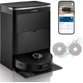 Bosch BCRDW3BX, sans sac, noir, rond, sac à poussière, rechargeable, Purification, 75 dB