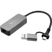 Sandberg 136-68, Câble, USB Type-A/USB Type-C, Ethernet, 2500 Mbit/s, edá