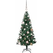 vidaXL Sapin de Noël artificiel pré-éclairé Vert 120 cm PVC et métal