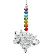 Bahadra Collier Feng Shui en cristal lotus avec chakra -- 10 cm