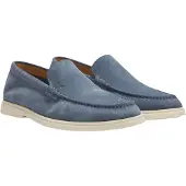 BOSS pour homme. 50543083 Mocassins en cuir Sienne bleu (43), Plat, Aucun, Casuel
