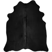 vidaXL Tapis en peau de vache véritable Noir 150 x 170 cm