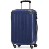 Hauptstadtkoffer Alex - Bagage à main valise rigide avion extensible trolley cabine Carry-On Hand Luggage Hardcase, 4 roues, 55 cm, 42 L,Bleu foncé