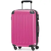 Hauptstadtkoffer Alex - Bagage à main valise rigide avion extensible trolley cabine Carry-On Hand Luggage Hardcase, 4 roulettes, 55 cm, 42 L,Magenta