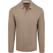Marc O'Polo Polo Manches Longues Coton Lin Taupe