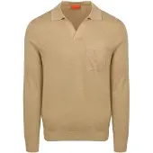 Suitable Polo Maille Manches Longues Riva Poche Sable