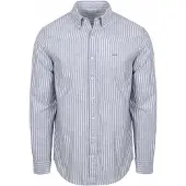 Mcgregor Chemise Coton-Lin Rayée Indigo