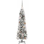 vidaXL Sapin de Noël artificiel Blanc 120 cm PVC, métal et plastique