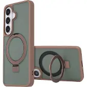 Accezz Coque Ring Stand avec MagSafe pour Samsung Galaxy S26 - Marron