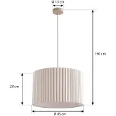 LINDBY Suspension , Libbie, dimmable, Beige, Salon / séjour, Tissu / textile, Scandinave