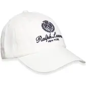 Ralph Lauren pour homme. 710A13274004 Casquette en sergé avec écusson brodé blanc (OSFA), Casuel, Coton