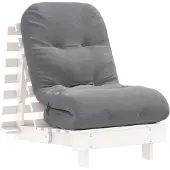 vidaXL Futon Canapé-lit avec matelas Blanc 60x206x11 Pin massif