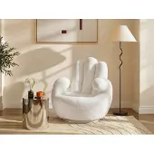 Vente-Unique.nl Fauteuil Main Pivotant Catchy En Fausse Fourrure - Blanc