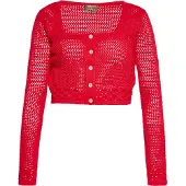 Ebeeza Cardigan beige clair / rouge