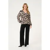 Kaffe Chemisier beige / noir / blanc