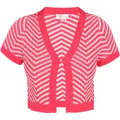 IZIA Cardigan fuchsia / blanc