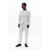 Matinique Veste de costume 'George' gris / blanc