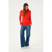 Kaffe Pull-over 'Astrid' rouge orangé