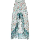 Usha Jupe beige / camel / aqua / bleu pastel