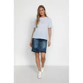 Cream Chemisier 'KatinkaCR' bleu clair / blanc