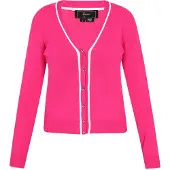Faina Cardigan fuchsia / blanc
