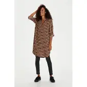 Kaffe Robe 'KAmarana' marron / rose pastel / noir