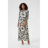 Kaffe Robe 'Pedra' écru / bleu clair / noir / blanc