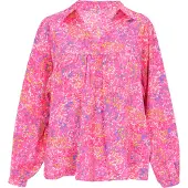 Usha Chemisier bleu violet / rose
