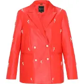 Faina Blazer rouge vif / blanc perle