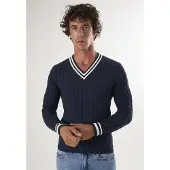 Felix Hardy Pull-over bleu marine / blanc
