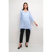 Kaffe Tunique 'Amber' bleu clair / blanc