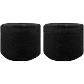 vidaXL Corde 2 pcs Noir Coton