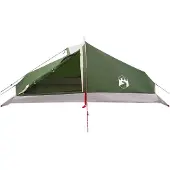 vidaXL Tente de randonnée pour 4 personnes, verte, en polyester 185T avec revêtement PU