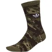 Adidas Chaussettes 'CAMO CREW 2 PAIRS' chocolat / vert / vert clair / blanc