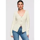 OMBRE Cardigan jaune pastel