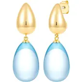 Yokoamii Boucles d'oreilles aqua / jaune d'or