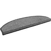 vidaXL Protège-marches autocollants demi-cercle, 15 pièces, gris foncé