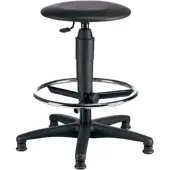 Topstar Tabouret pivotant avec patins, rembourrage en similicuir noir, hauteur d'assise 540-800mm TOPSTAR