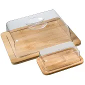 Northix 2x Coupes à fromage avec plateaux en bambou