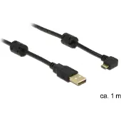 DeLOCK 83250 USB Kabel A -> Micro-B 90° St/St 1.00m sw