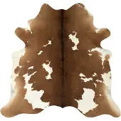 vidaXL Tapis en peau de vache véritable Marron et blanc 150 x 170 cm