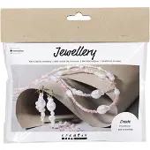 Creativ Company Kit de bricolage Bijoux en perles, pour collier et boucles d'oreilles, matériel et instructions inclus