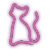 24hShop Enseigne lumineuse LED de avec batterie, USB, lumière domestique, veilleuse, chat de Design, couleur rose