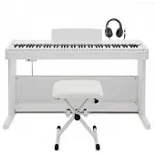 Gear4Music VISIONKEY-500 Digital Piano Bench Pack Matte White